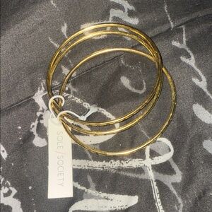 Sole Society Elegant Gold Bracelet Trio